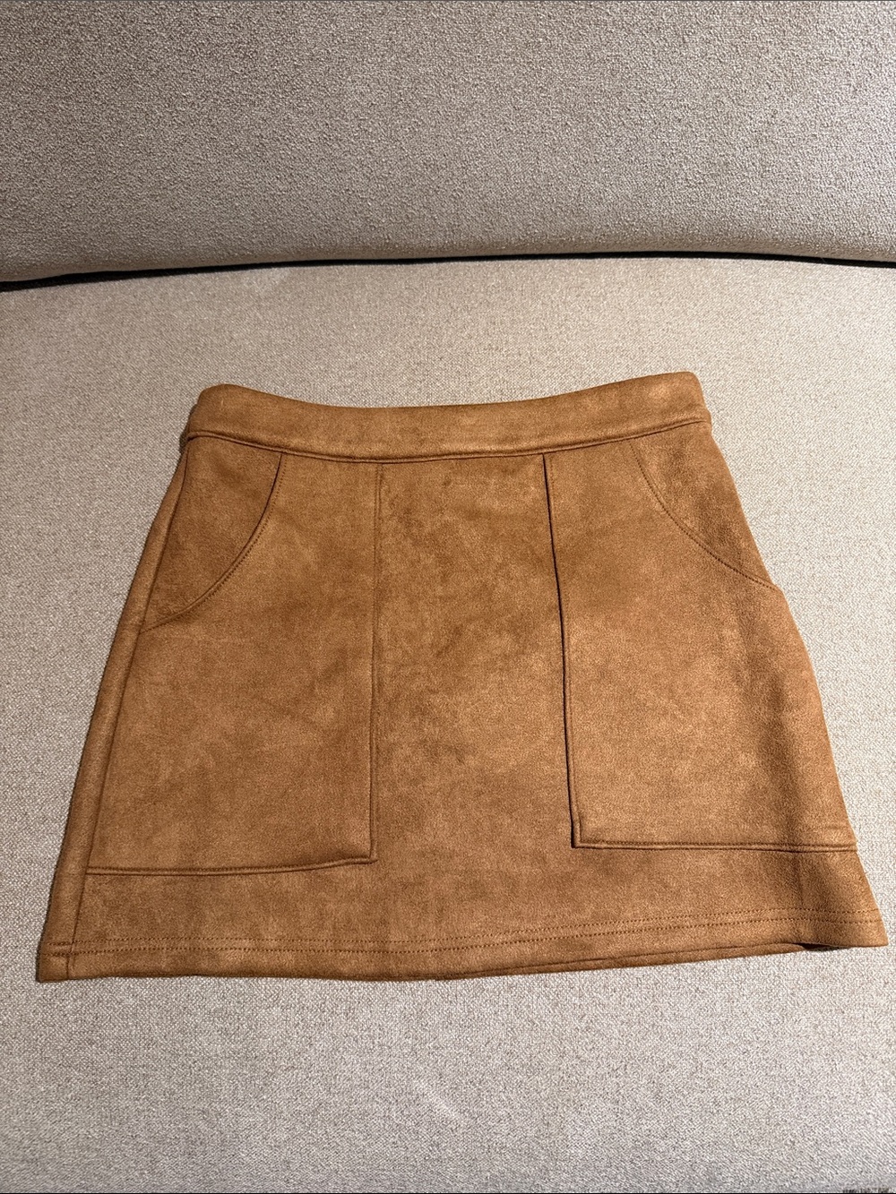 Honey Punch Camel Mini Skirt